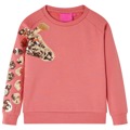 Sweatshirt para Criança com Girafa de Lantejoulas Rosa-velho 116