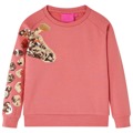 Sweatshirt para Criança com Girafa de Lantejoulas Rosa-velho 140