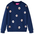 Sweatshirt para Criança com Estampa de Flores Azul-marinho 128