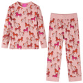 Pijama Manga Comprida P/ Criança C/ Estampa de Cavalo Rosa-claro 104