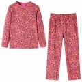 Pijama Manga Comprida P/ Criança C/ Estampa de Leopardo Rosa-velho 92