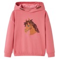 Sweatshirt para Criança C/ Capuz e Design de Cavalo Rosa-velho 92
