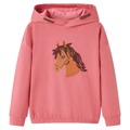 Sweatshirt para Criança C/ Capuz e Design de Cavalo Rosa-velho 116