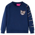 Sweatshirt para Criança com Gato de Lantejoulas Azul-marinho 140