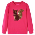 Sweatshirt para Criança com Esquilo de Lantejoulas Rosa-choque 104