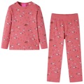 Pijama Manga Comprida P/ Criança C/ Estampa Unicórnio Rosa-velho 128