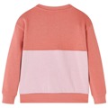 Sweatshirt para Criança Bloco de Cor e Design de Gato Rosa 140