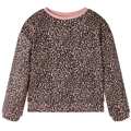 Sweatshirt de Criança com Estampa de Leopardo Rosa-médio 104