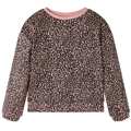 Sweatshirt de Criança com Estampa de Leopardo Rosa-médio 116