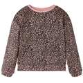 Sweatshirt de Criança com Estampa de Leopardo Rosa-médio 128