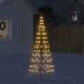 árvore Natal C/ Luz Mastro Bandeira 220 LED 180cm Branco Quente
