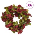 Grinaldas de Flores Artificiais 6 pcs 250 cm Vermelho Tinto