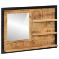 Espelho com Prateleiras 80x8x55 cm Vidro e Mangueira Maciça