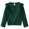 Blusa para Criança com Folhos Verde-escuro 128