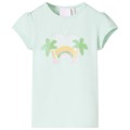 T-shirt Infantil com Estampa de Arco-íris e Palmeira Menta-claro 116
