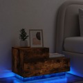 Mesa de Cabeceira com Luzes LED 70x36x40,5 cm Carvalho Fumado