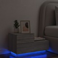 Mesa de Cabeceira com Luzes LED 70x36x40,5 cm Cinzento-sonoma