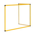 Placa de Vidro Duo 600 mm de Altura Frame Alumínio Amarelo 900x600 mm COVID-19