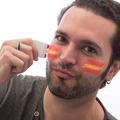Pintura Facial com a Bandeira Espanhola