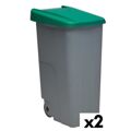 Caixote do Lixo com Rodas Denox 85 L Verde 58 X 41 X 76 cm