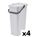 Caixote de Lixo para Reciclagem Tontarelli Moda 38 L Branco (4 Unidades)