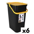 Caixote de Lixo para Reciclagem Tontarelli Moda 24 L Amarelo Preto (6 Unidades)