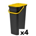 Caixote de Lixo para Reciclagem Tontarelli Moda 38 L Amarelo (4 Unidades)