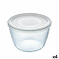 Lancheira Redonda com Tampa Pyrex Cook & Freeze 1,6 L 17 X 17 X 12 cm Transparente Silicone Vidro (4 Unidades)