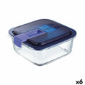 Lancheira Hermética Luminarc Easy Box Azul Vidro (6 Unidades) (1,22 L)
