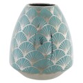 Vaso Dkd Home Decor Porcelana Turquesa Oriental (16 X 16 X 18 cm)