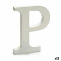 Letra P Madeira Branco (1,8 X 21 X 17 cm) (12 Unidades)