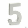 Número 5 Madeira Branco (2 X 16 X 14,5 cm) (24 Unidades)