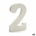 Número 2 Madeira Branco (1,8 X 21 X 17 cm) (12 Unidades)