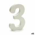 Número 3 Madeira Branco (1,8 X 21 X 17 cm) (12 Unidades)