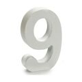Número 9 Madeira Branco (2 X 16 X 14,5 cm) (24 Unidades)