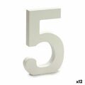 Número 5 Madeira Branco (1,8 X 21 X 17 cm) (12 Unidades)