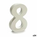 Número 8 Madeira Branco (2 X 16 X 14,5 cm) (24 Unidades)