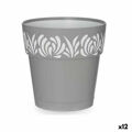 Vaso Autoirrigável Gaia Cinzento Branco Plástico (15 X 15 X 15 cm) (12 Unidades)