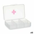 Caixa de Medicamentos com Compartimentos Transparente Plástico (11,5 X 18 X 2,2 cm) (12 Unidades)