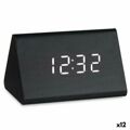 Relógio Digital de Mesa Preto Pvc Madeira Mdf 11,7 X 7,5 X 8 cm (12 Unidades)