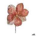 Flor Decorativa Veludo Cor de Rosa Plástico 23 X 28 X 2,5 cm (12 Unidades)