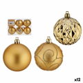 Conjunto de Bolas de Natal Dourado Plástico ø 6 cm (12 Unidades)
