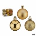 Conjunto de Bolas de Natal Dourado Pvc ø 4 cm (12 Unidades)