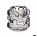 Castiçais Microesferas Cinzento Cristal 8,4 X 9 X 8,4 cm (12 Unidades)