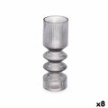 Vaso Riscas Cinzento Cristal 8 X 23 X 8 cm (8 Unidades)