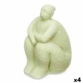 Figura Decorativa Verde Dolomite 18 X 30 X 19 cm (4 Unidades) Mulher Sentado