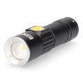 Lanterna LED Edm USB Recarregável Zoom Mini Preto Alumínio 120 Lm