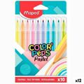 Conjunto de Canetas de Feltro Maped Color' Peps Multicolor 10 Peças (12 Unidades)