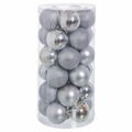 Bolas de Natal Prateado Plástico Purpurina 6 X 6 X 6 cm (30 Unidades)