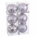 Bolas de Natal Prata Plástico Veado 8 X 8 X 8 cm (6 Unidades)